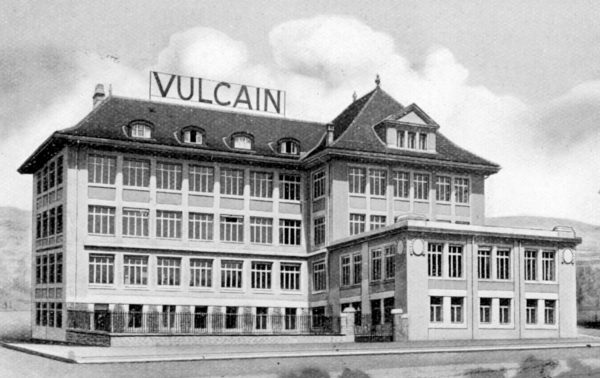 Ilustración en blanco y negro de la manufactura de la Rue de la Paix, La Chaux-de-Fonds, inaugurada en 1919