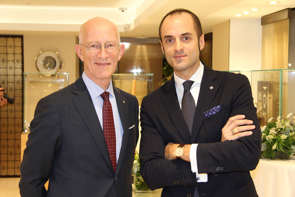 director de Patek Philippe España, John Vergotti, y Pere Quera Sans, sexta generación de la familia Quera