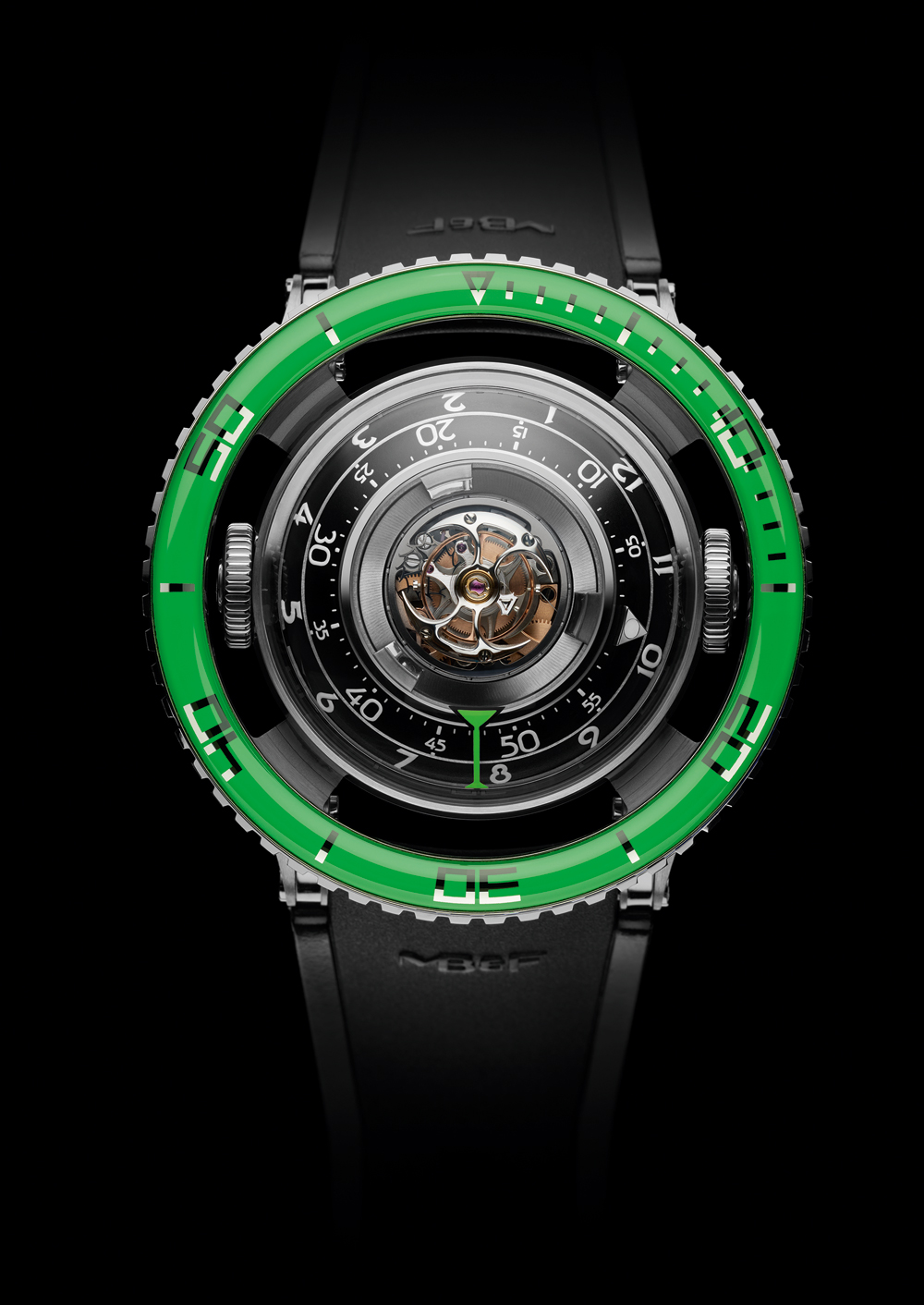 Reloj Horological Machine Nº 7 Aquapod Titanium Green. de MB&F