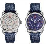 Reloj Historiador Vuelo GMT de Cuervo y Sobrinos con dos versiones de esfera: azul y marfil