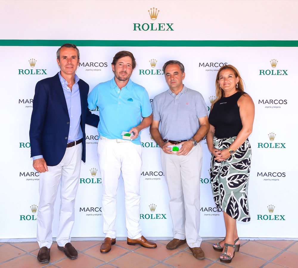 Aurelio Marcos, director de Joyería Marcos; Jacobo Cestino, ganador de scratch; Juan Antonio Guitart, ganador de Hándicap; y Marisa Arquero de Rolex